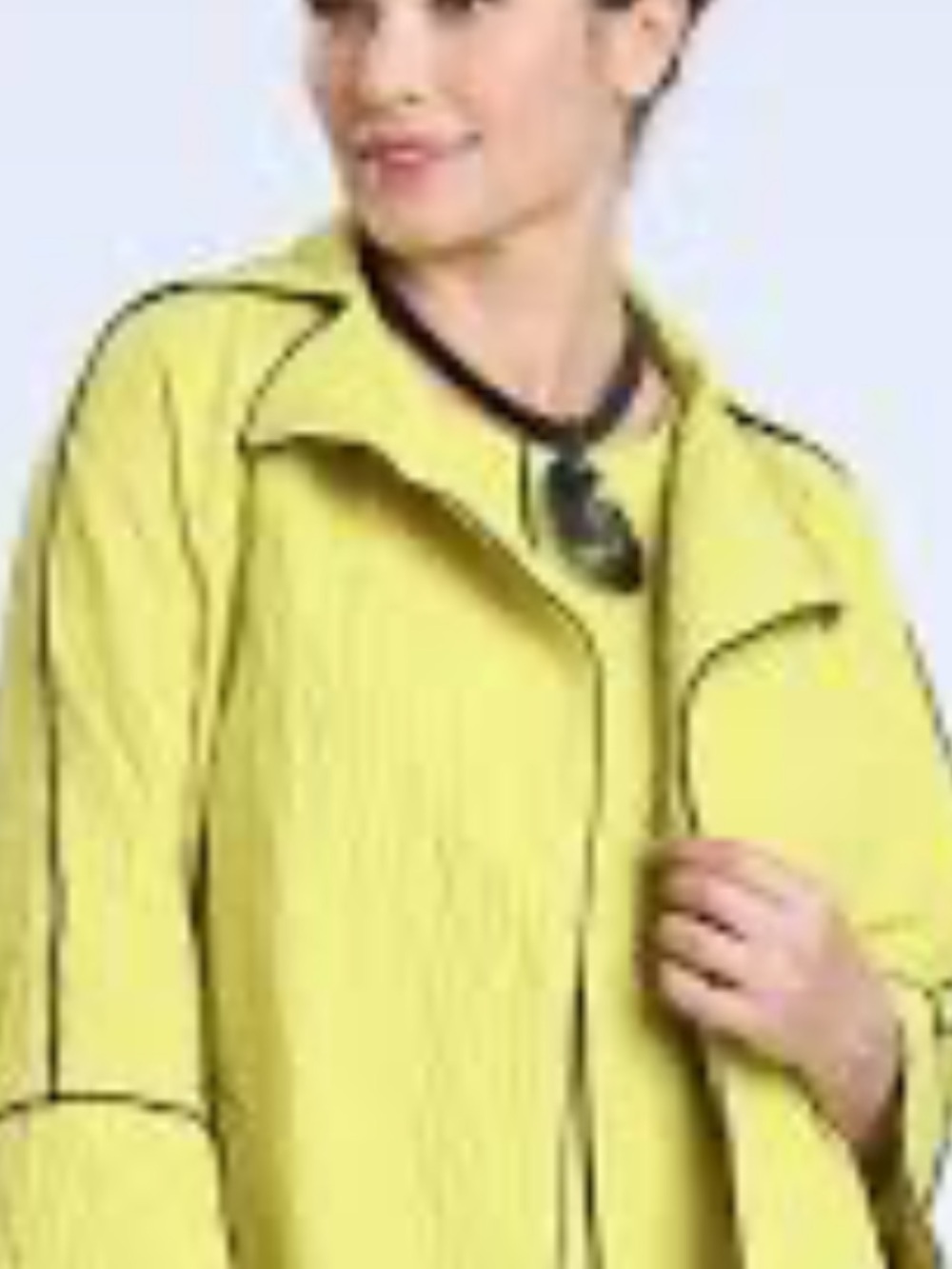 Connie K Made in USA Chartreuse Textured Open Front Jacket M